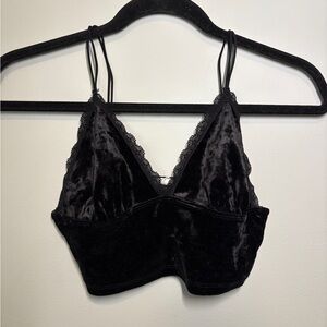 Elegant Black Velvet Bralette